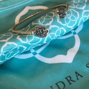 Kendra Scott Jamie Gold Platinum Drusy Twist Cuff